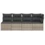 Gartensofa mit Kissen, 4 Plätze, helles graues Kunststoffrattan von , Outdoor-Sofas - Ref: Foro24-366177, Preis: 271,03 €, Ra...