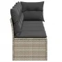 Garden sofa with cushions, 4 seats, light gray synthetic rattan by , Outdoor sofas - Ref: Foro24-366177, Price: 267,12 €, Dis...