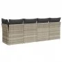 Garden sofa with cushions, 4 seats, light gray synthetic rattan by , Outdoor sofas - Ref: Foro24-366177, Price: 267,12 €, Dis...