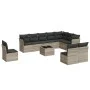 Garden sofa set 11 pieces and gray synthetic rattan cushions by , Garden sets - Ref: Foro24-3217812, Price: 724,97 €, Discoun...