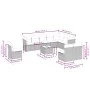 Garden sofa set 11 pieces and gray synthetic rattan cushions by , Garden sets - Ref: Foro24-3217812, Price: 724,97 €, Discoun...