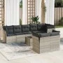 Garden furniture set 9 pieces and light gray synthetic rattan cushions by , Garden sets - Ref: Foro24-3217922, Price: 642,23 ...