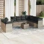 Set of 10-piece garden sofas with light gray synthetic rattan cushions by , Garden sets - Ref: Foro24-3217852, Price: 707,40 ...