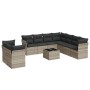 Set sofás jardín 10 pzas con cojines ratán sintético gris claro de , Conjuntos de jardín - Ref: Foro24-3217852, Precio: 680,54 €