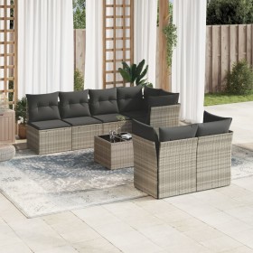 Gartensofagarnitur 8-teilig mit grauen Polstern aus synthetischem Rattan von , Gartensets - Ref: Foro24-3217302, Preis: 574,1...