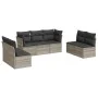 7-piece garden sofa set with light gray PE rattan cushions by , Garden sets - Ref: Foro24-3217412, Price: 466,68 €, Discount: %