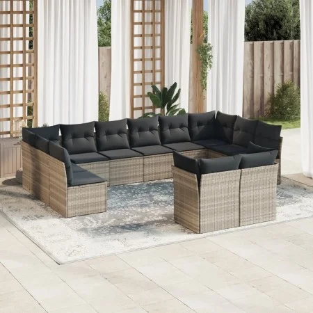 Garden sofa set 12 pieces and gray synthetic rattan cushions by , Garden sets - Ref: Foro24-3218432, Price: 813,99 €, Discoun...