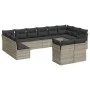 Garden sofa set 12 pieces and gray synthetic rattan cushions by , Garden sets - Ref: Foro24-3218432, Price: 813,99 €, Discoun...