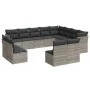 Garden sofa set 12 pieces and gray synthetic rattan cushions by , Garden sets - Ref: Foro24-3218472, Price: 792,42 €, Discoun...
