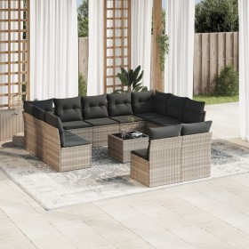 Garden sofa set 12 pieces and gray synthetic rattan cushions by , Garden sets - Ref: Foro24-3218362, Price: 728,43 €, Discoun...