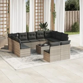 Garden sofa set 12 pieces and gray synthetic rattan cushions by , Garden sets - Ref: Foro24-3218362, Price: 758,46 €, Discoun...