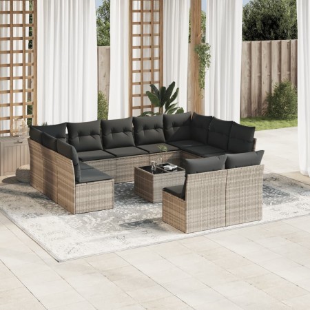 Gartensofagarnitur 12-teilig mit grauen Polstern aus synthetischem Rattan. von , Gartensets - Ref: Foro24-3218362, Preis: 728...