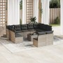 Gartensofagarnitur 12-teilig mit grauen Polstern aus synthetischem Rattan. von , Gartensets - Ref: Foro24-3218362, Preis: 728...