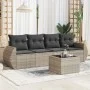 Garden sofa set and cushions 5 pieces light gray synthetic rattan by , Garden sets - Ref: Foro24-3253429, Price: 350,96 €, Di...