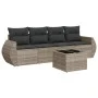 Garden sofa set and cushions 5 pieces light gray synthetic rattan by , Garden sets - Ref: Foro24-3253429, Price: 350,96 €, Di...