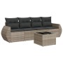 Gartensofa-Set und Kissen, 5-teilig, aus hellem grauem Kunst-Rattan. von , Gartensets - Ref: Foro24-3253429, Preis: 333,68 €,...