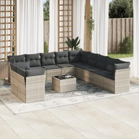Gartensofagarnitur 12-teilig mit grauen Polstern aus synthetischem Rattan. von , Gartensets - Ref: Foro24-3217892, Preis: 899...