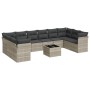 Garden sofa set 11 pieces and gray synthetic rattan cushions by , Garden sets - Ref: Foro24-3218212, Price: 755,38 €, Discoun...