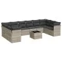 Garden sofa set 11 pieces and gray synthetic rattan cushions by , Garden sets - Ref: Foro24-3218212, Price: 743,01 €, Discoun...