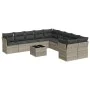 Garden sofa set 11 pieces and gray synthetic rattan cushions by , Garden sets - Ref: Foro24-3218252, Price: 743,29 €, Discoun...