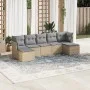 7-piece garden sofa set with light gray PE rattan cushions by , Garden sets - Ref: Foro24-3218032, Price: 452,92 €, Discount: %