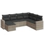 Gartensofa-Set, 7-teilig, mit Kissen, aus hellem grauem PE-Rattan. von , Modulare Sofas für den Außenbereich - Ref: Foro24-32...