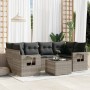7-piece garden sofa set with light gray PE rattan cushions by , Garden sets - Ref: Foro24-3252259, Price: 475,89 €, Discount: %