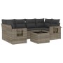 7-piece garden sofa set with light gray PE rattan cushions by , Garden sets - Ref: Foro24-3252259, Price: 475,89 €, Discount: %
