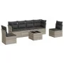 7-piece garden sofa set with light gray PE rattan cushions by , Garden sets - Ref: Foro24-3217382, Price: 462,49 €, Discount: %
