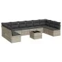 Garden sofa set 11 pieces and gray synthetic rattan cushions by , Garden sets - Ref: Foro24-3218102, Price: 707,00 €, Discoun...