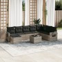 Garden furniture set 9 pieces and light gray synthetic rattan cushions by , Garden sets - Ref: Foro24-3252909, Price: 584,82 ...