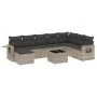 Garden furniture set 9 pieces and light gray synthetic rattan cushions by , Garden sets - Ref: Foro24-3252909, Price: 603,49 ...