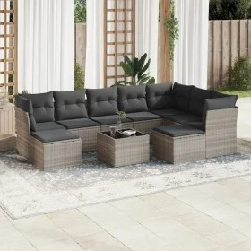 Set of 10-piece garden sofas with light gray synthetic rattan cushions by , Garden sets - Ref: Foro24-3218582, Price: 652,71 ...