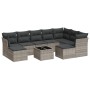 Gartensofa-Set, 10-teilig, mit Kissen, aus hellem grauen Kunststoff-Rattan. von , Gartensets - Ref: Foro24-3218582, Preis: 63...