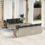 Gartensofagarnitur 8-teilig mit grauen Polstern aus synthetischem Rattan von , Gartensets - Ref: Foro24-3253469, Preis: 588,1...
