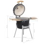 Kamado Barbacoa Parrilla Quemador Cerámica 76 Cm de vidaXL, Barbacoas - Ref: Foro24-41139, Precio: 332,33 €, Descuento: %