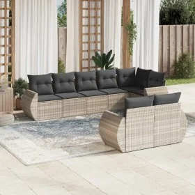 Gartensofagarnitur 8-teilig mit grauen Polstern aus synthetischem Rattan von , Gartensets - Ref: Foro24-3253959, Preis: 647,4...