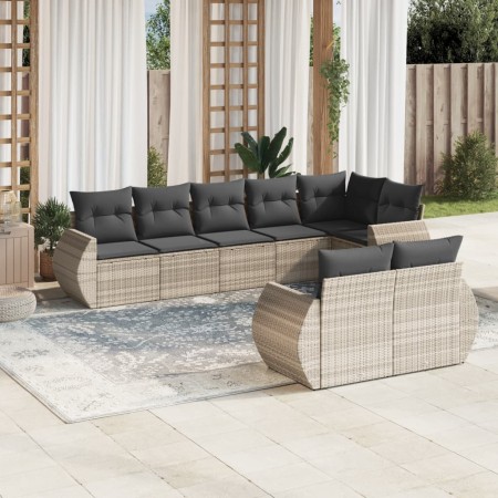 Gartensofagarnitur 8-teilig mit grauen Polstern aus synthetischem Rattan von , Gartensets - Ref: Foro24-3253959, Preis: 621,8...