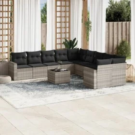 Garden sofa set 11 pieces and gray synthetic rattan cushions by , Modular outdoor sofas - Ref: Foro24-3251859, Price: 758,36 ...