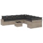 Gartensofagarnitur 11-teilig mit grauen Polstern aus synthetischem Rattan von , Modulare Sofas für den Außenbereich - Ref: Fo...