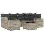 7-piece garden sofa set with light gray PE rattan cushions by , Garden sets - Ref: Foro24-3254659, Price: 521,06 €, Discount: %