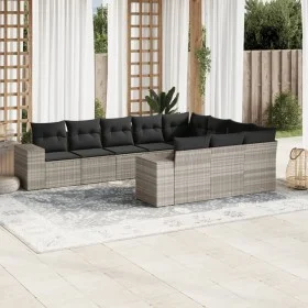 Set of 10-piece garden sofas with light gray synthetic rattan cushions by , Garden sets - Ref: Foro24-3255429, Price: 724,41 ...
