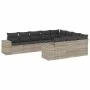 Set of 10-piece garden sofas with light gray synthetic rattan cushions by , Garden sets - Ref: Foro24-3255429, Price: 724,41 ...