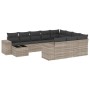 Garden sofa set 11 pieces and gray synthetic rattan cushions by , Garden sets - Ref: Foro24-3255469, Price: 790,38 €, Discoun...
