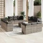 Set of garden sofas with 13 pieces of gray synthetic rattan cushions by , Garden sets - Ref: Foro24-3217342, Price: 994,80 €,...