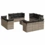 Set of garden sofas with 13 pieces of gray synthetic rattan cushions by , Garden sets - Ref: Foro24-3217342, Price: 994,80 €,...