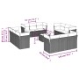 Gartensofagarnitur mit 13-teiligen Kissen aus grauem Kunststoff-Rattan. von , Gartensets - Ref: Foro24-3217342, Preis: 992,55...