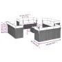Set of garden sofas with 13 pieces of gray synthetic rattan cushions by , Garden sets - Ref: Foro24-3217342, Price: 994,80 €,...