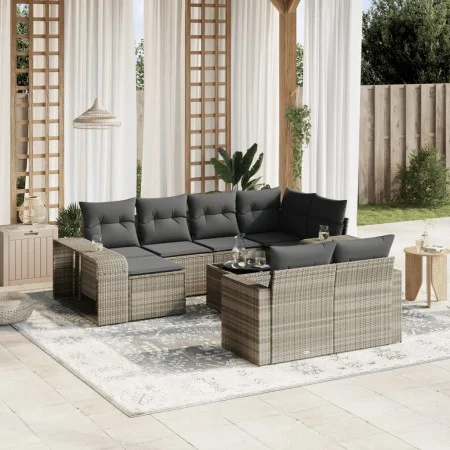 Garden sofa set 11 pieces and gray synthetic rattan cushions by , Modular outdoor sofas - Ref: Foro24-3261302, Price: 682,14 ...