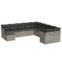 Garden sofa set 11 pieces and gray synthetic rattan cushions by , Garden sets - Ref: Foro24-3218612, Price: 738,20 €, Discoun...